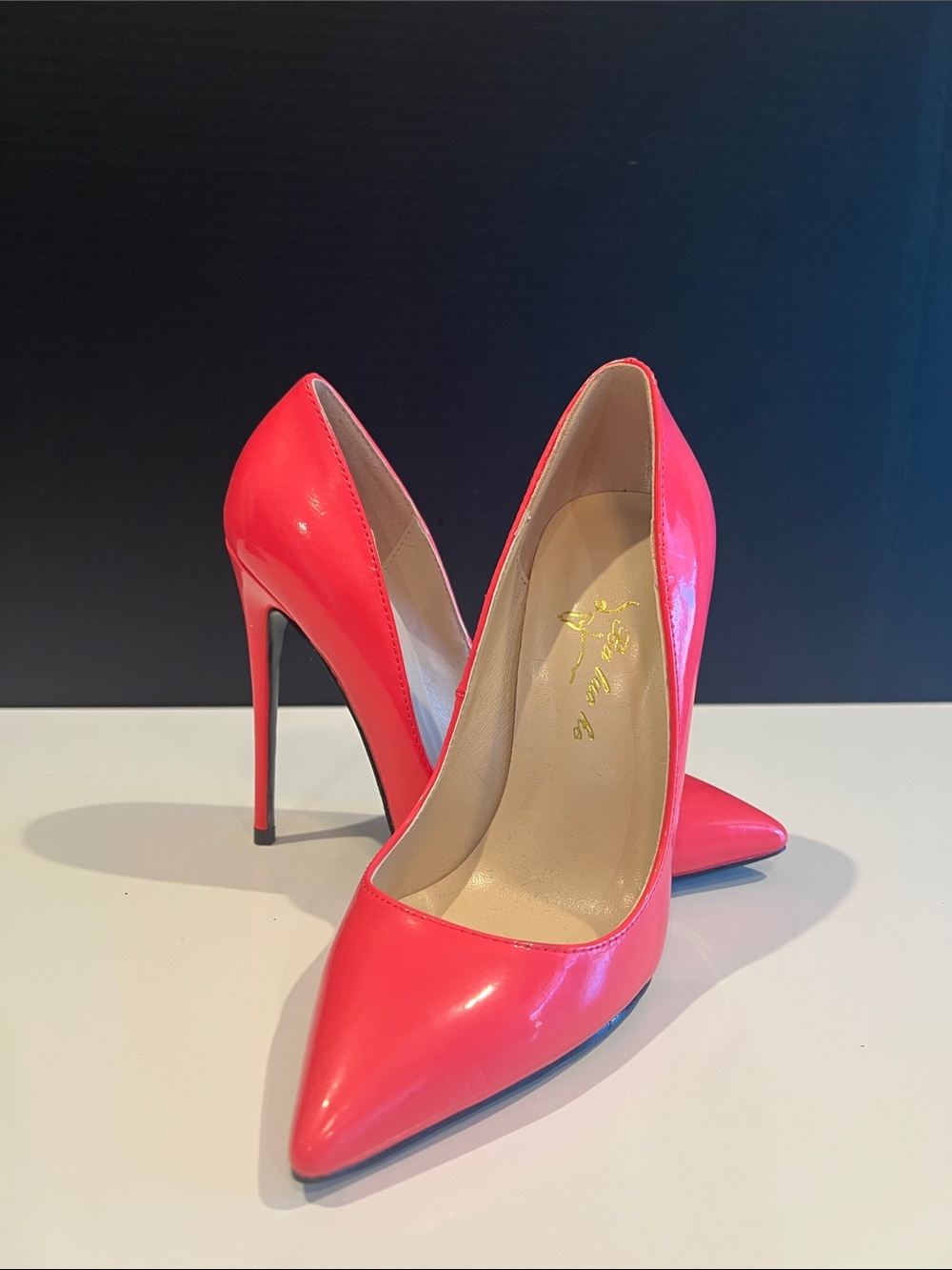 Bright Pink Patent Pointed-Toe Stiletto Pumps